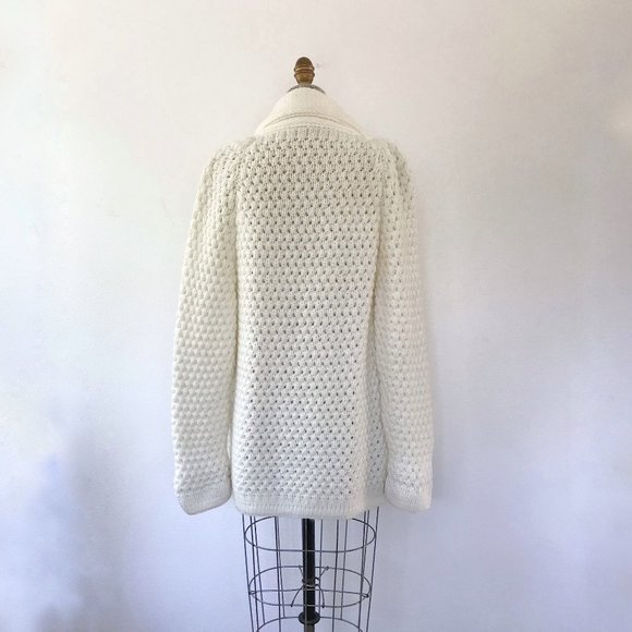 1970s vintage knit shawl collar sweater cardigan pave knit MEDIUM - Picture 9 of 9